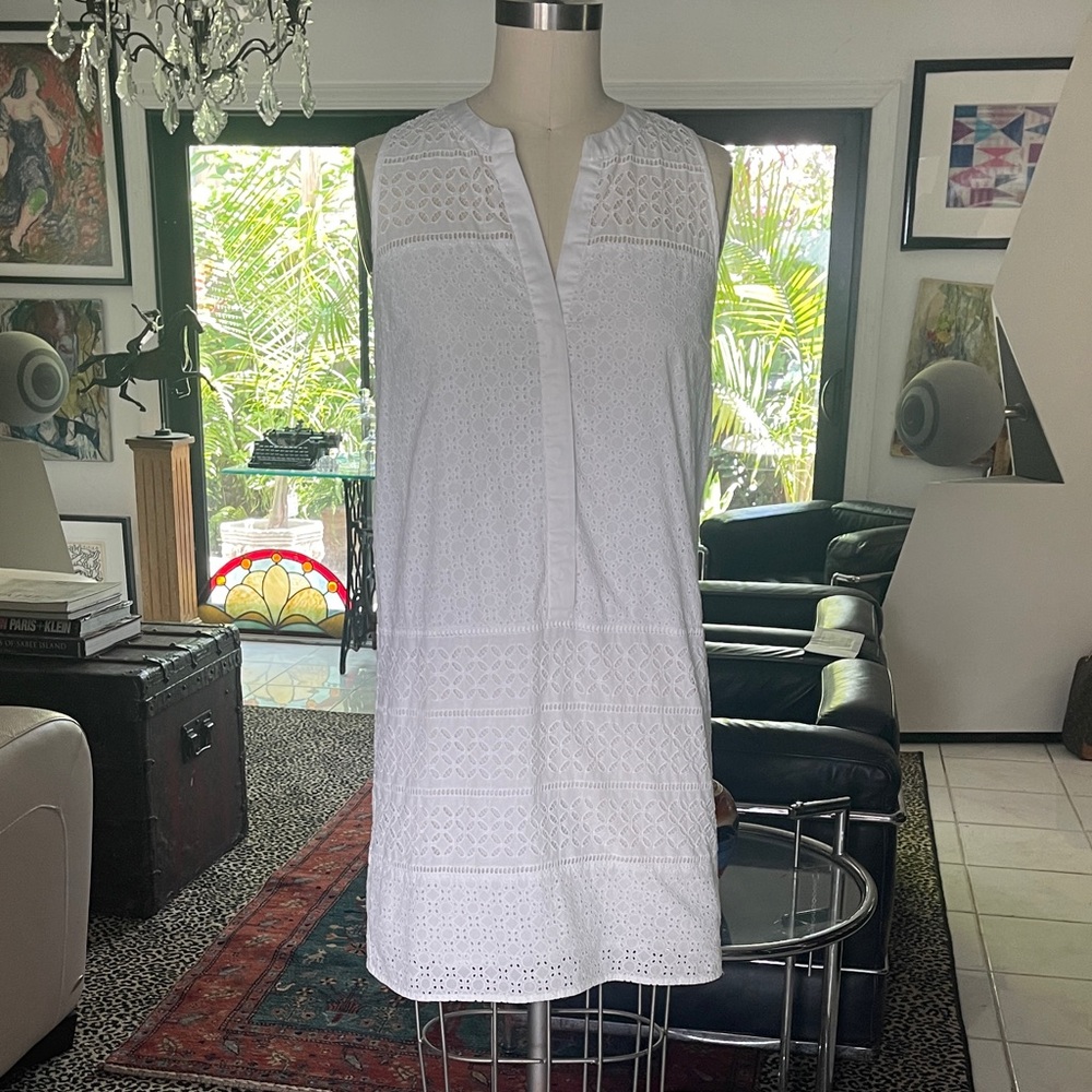 LOFT White Sleeveless Midi Dress